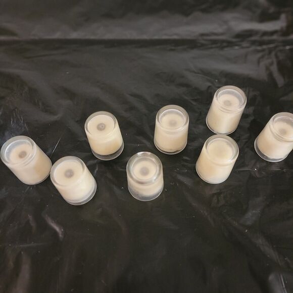 8 small votive candle holders with candles add'l white candles - Picture 3 of 7